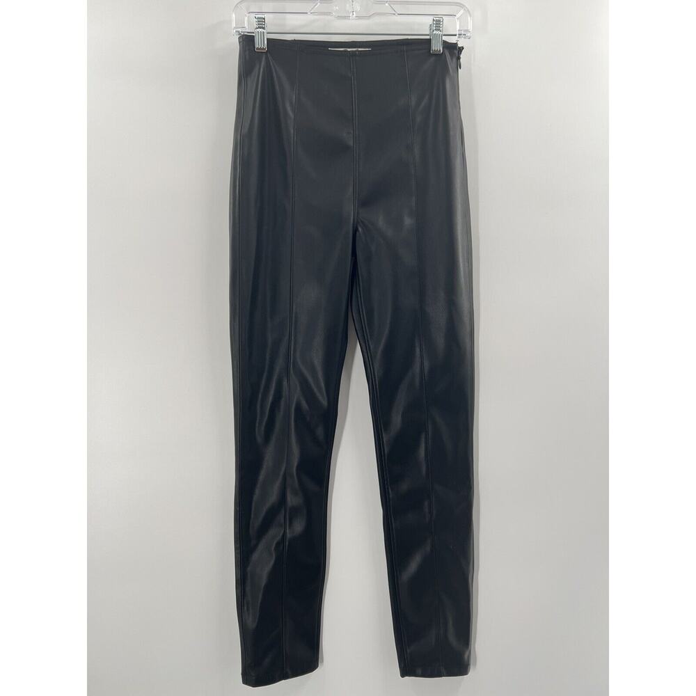 We The Free Women’s Spitfire Stacked Faux Leather Skinny Pants Black Size 26